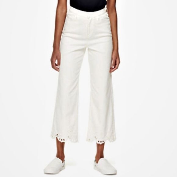 kate spade Denim - NWT Kate Spade Cutwork/Eyelet Hem Denim Ankle Length Pants Size 30